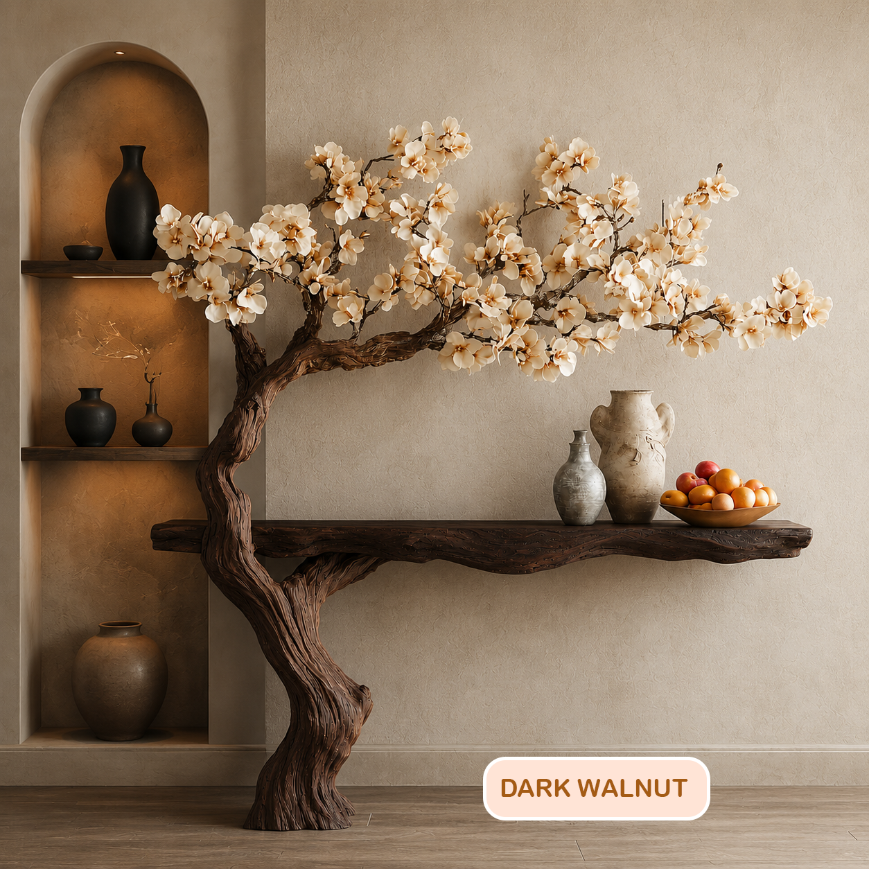 Artistic Wood Tree Shape Console Table