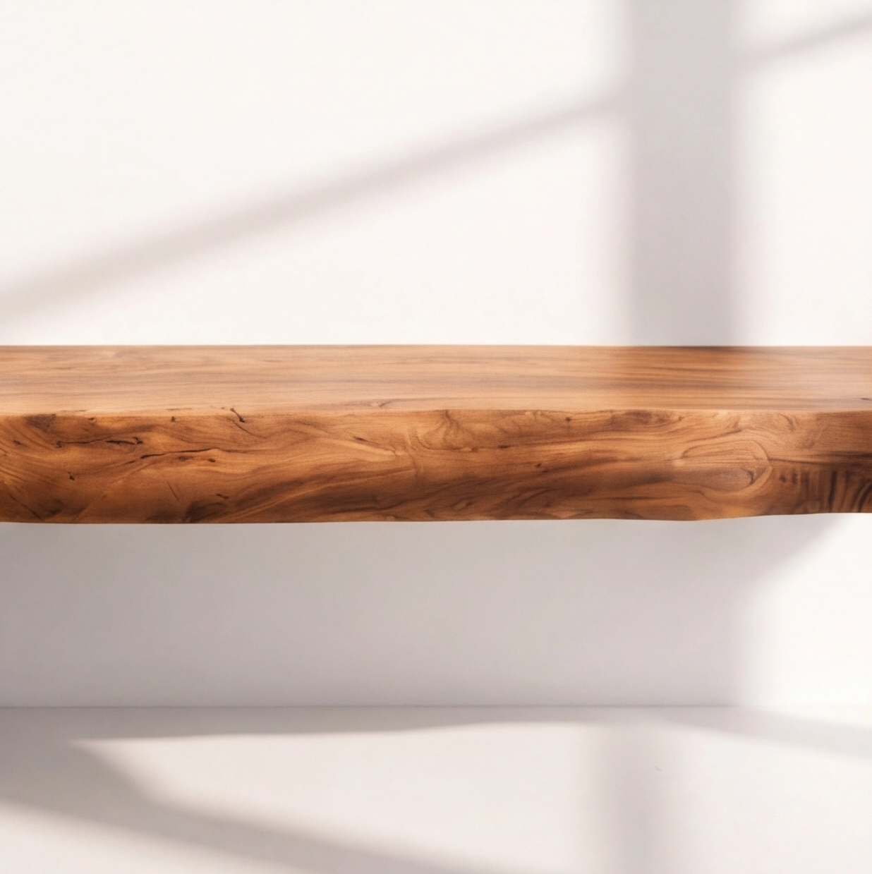 Farmhouse Solid Wood Live Edge Floating Shelf