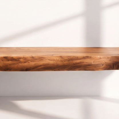 Farmhouse Solid Wood Live Edge Floating Shelf