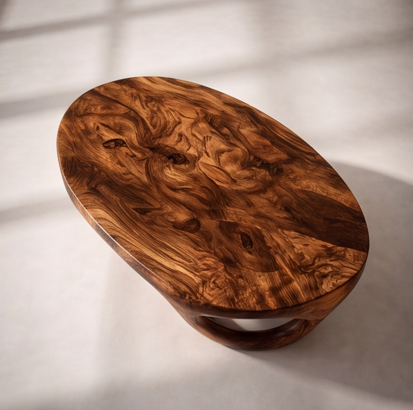 Biophilic Modern Sculptural Wood Coffee Table