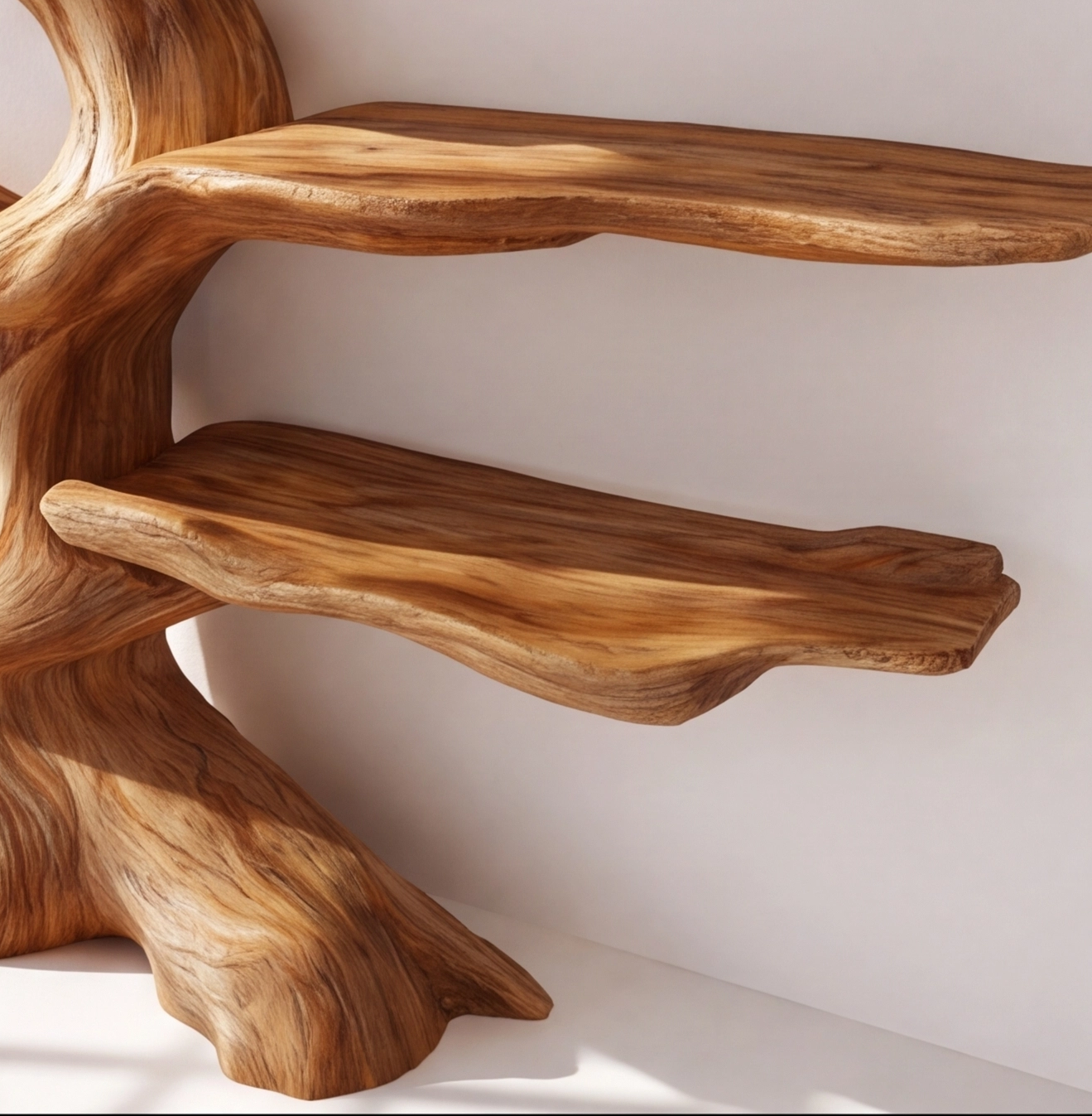 Freestanding Solid Wood Tree Bookshelf