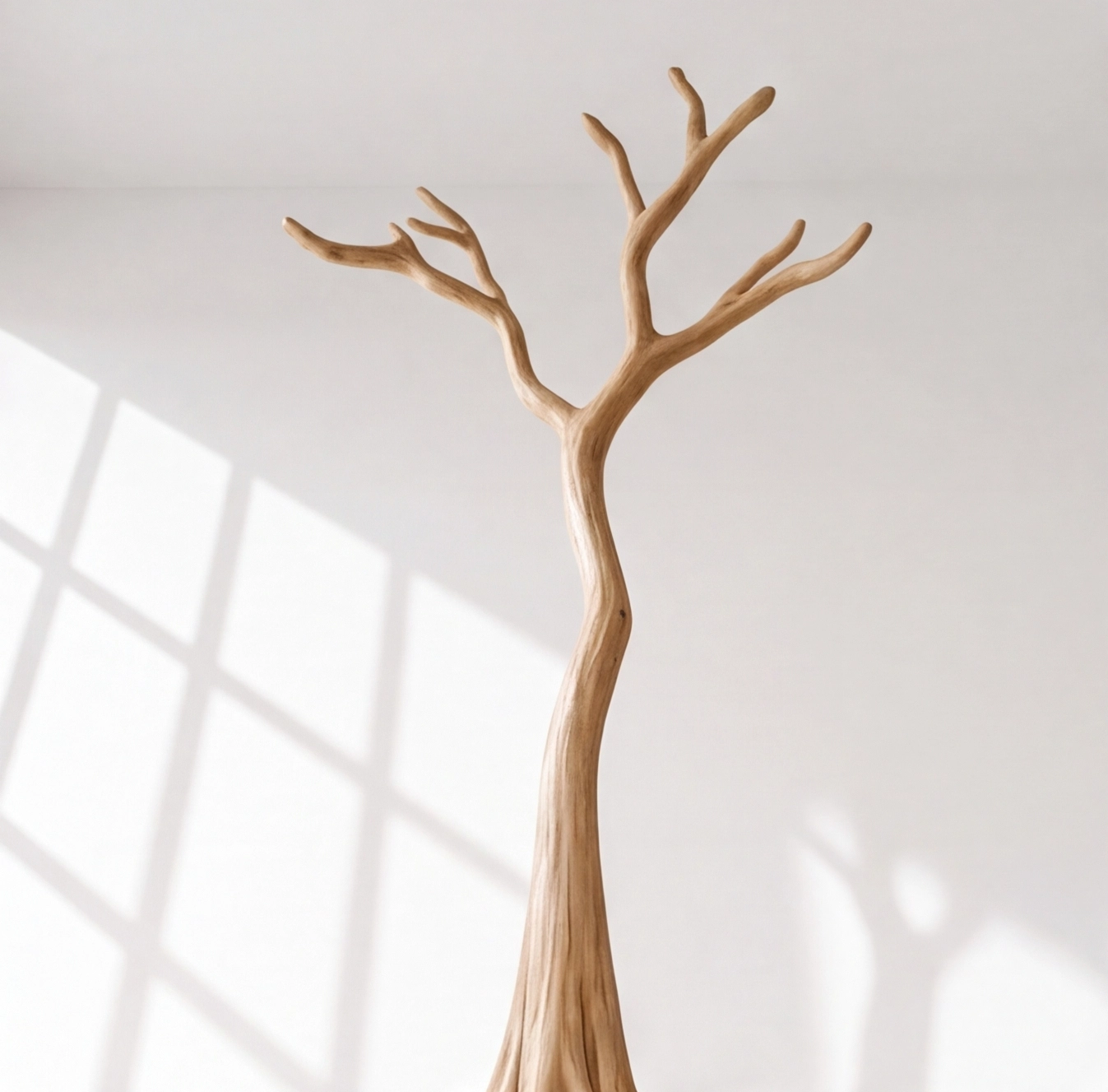 Natural Solid Wood Tree Coat Rack