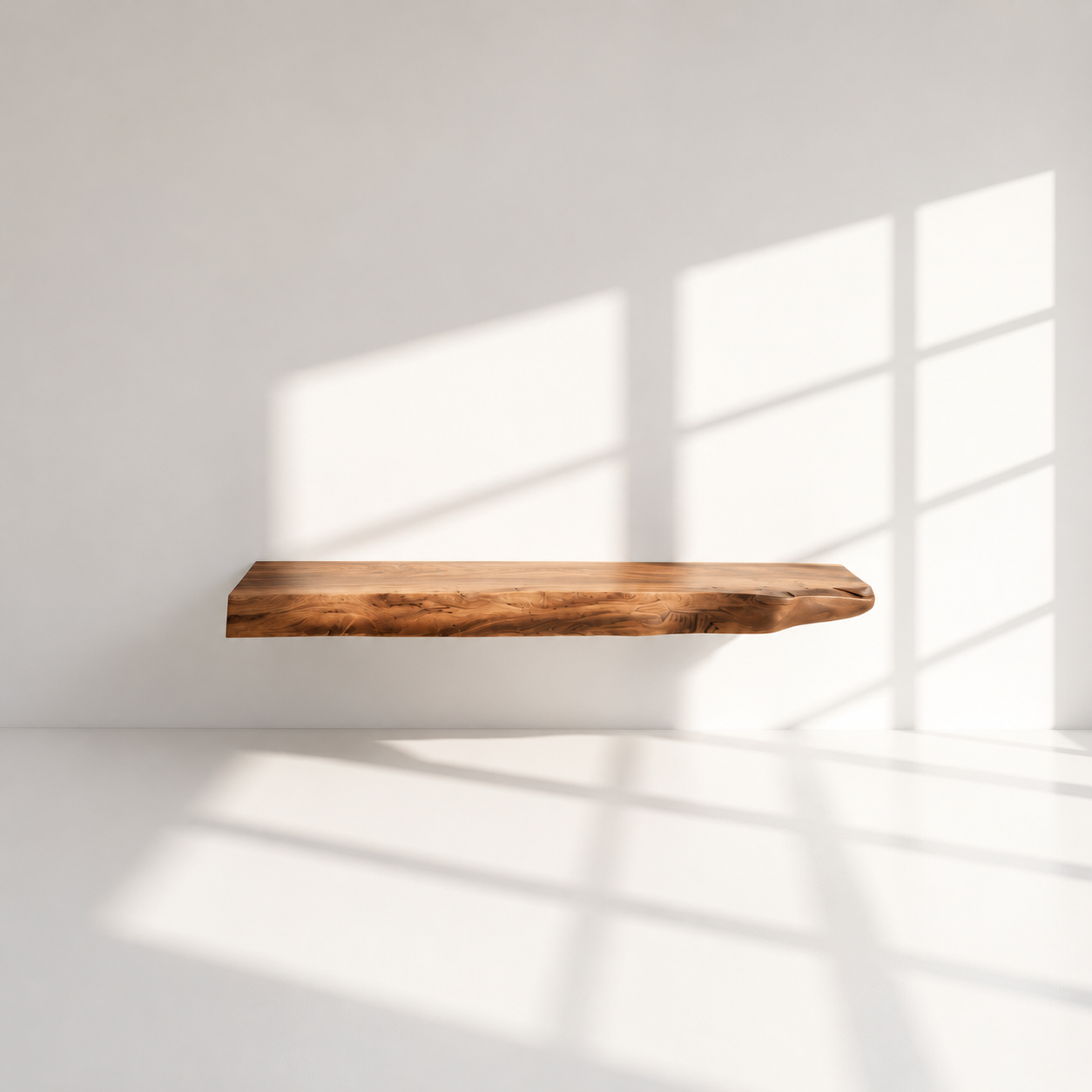 Farmhouse Solid Wood Live Edge Floating Shelf