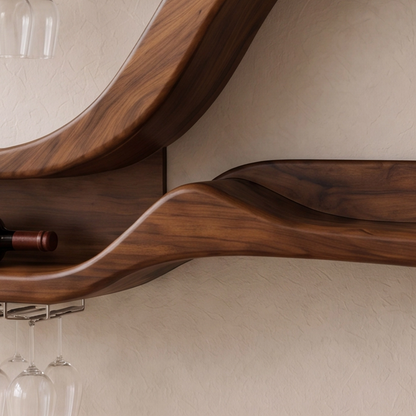 Wall Mounted Wood Wine Stemware Rack