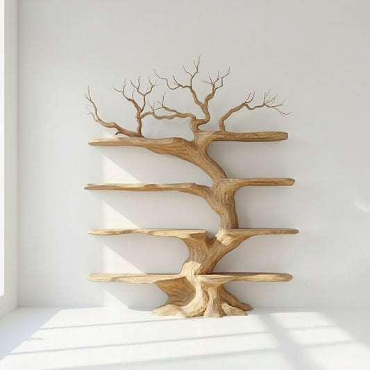 Botanical Inspired Wooden Tree Bookshelf