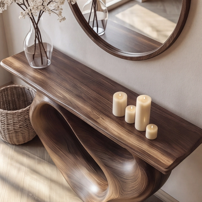 Organic Modern Solid Wood Console Table