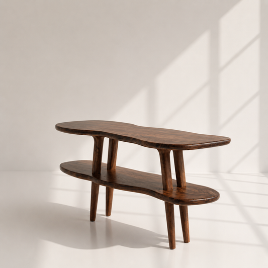 Mid Century Modern Wood Console Table
