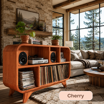Solid Wood Vinyl Record Player Stand