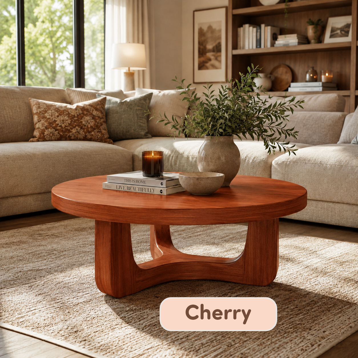 Modern Round Wood Coffee Table