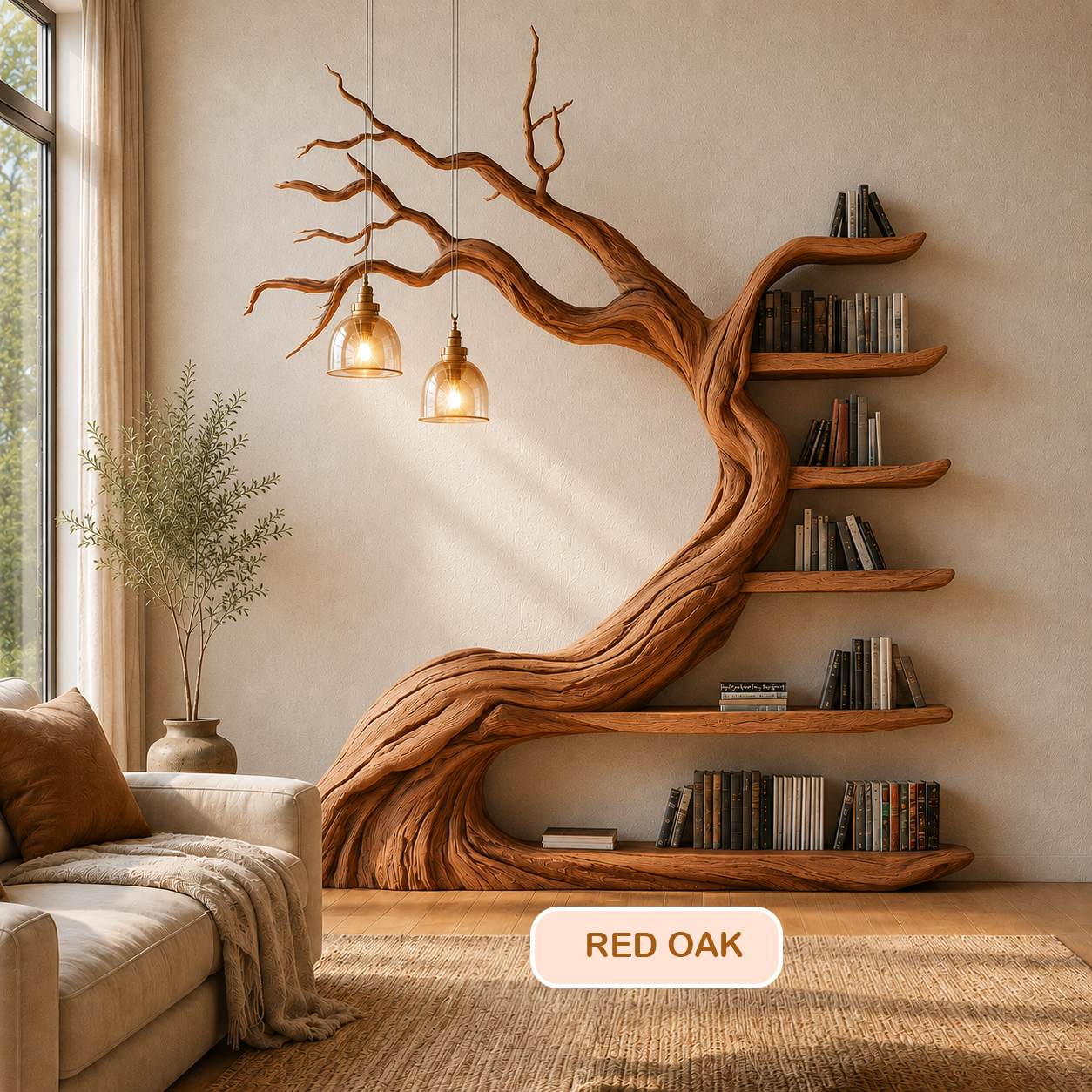 Nature Inspired Wooden Tree Bookshelf