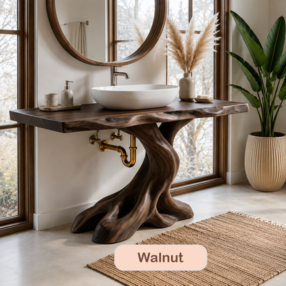 Rustic Solid Wood Live Edge Bathroom Vanity