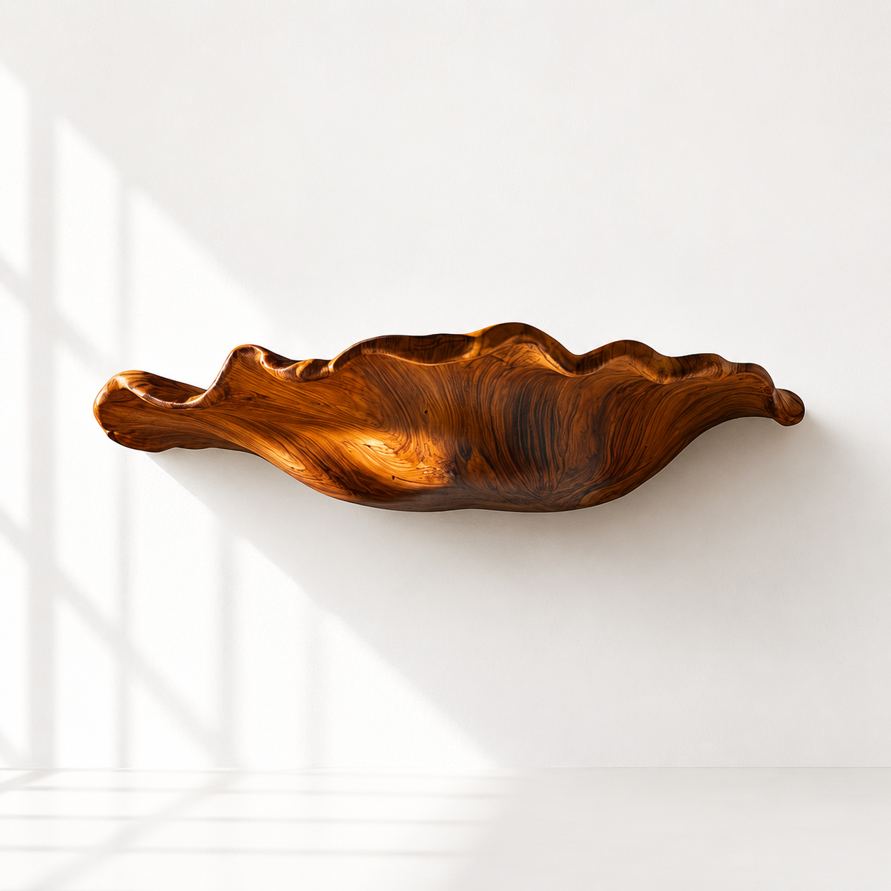 Rustic Solid Wood Mushroom Floating Shelves