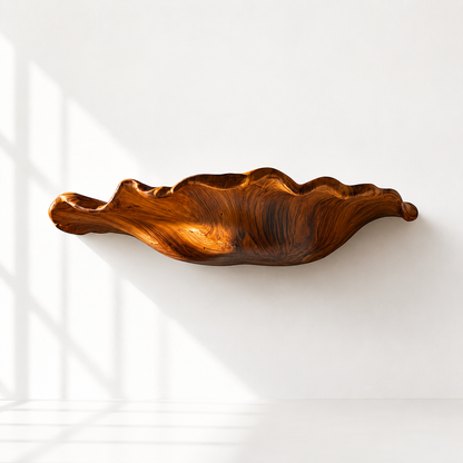 Rustic Solid Wood Mushroom Floating Shelves