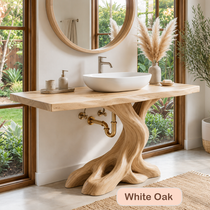 Rustic Solid Wood Live Edge Bathroom Vanity