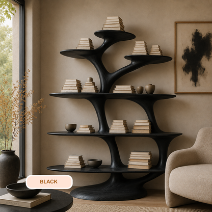 Timber Freestanding Tree Shaped Bookshelf