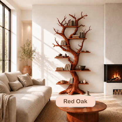 Solid Wood Tree Shaped Bookshelf