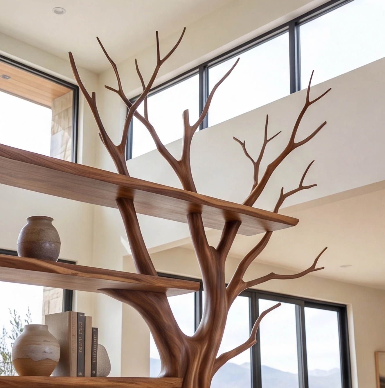 Solid Wood Open Bookcase Room Divider