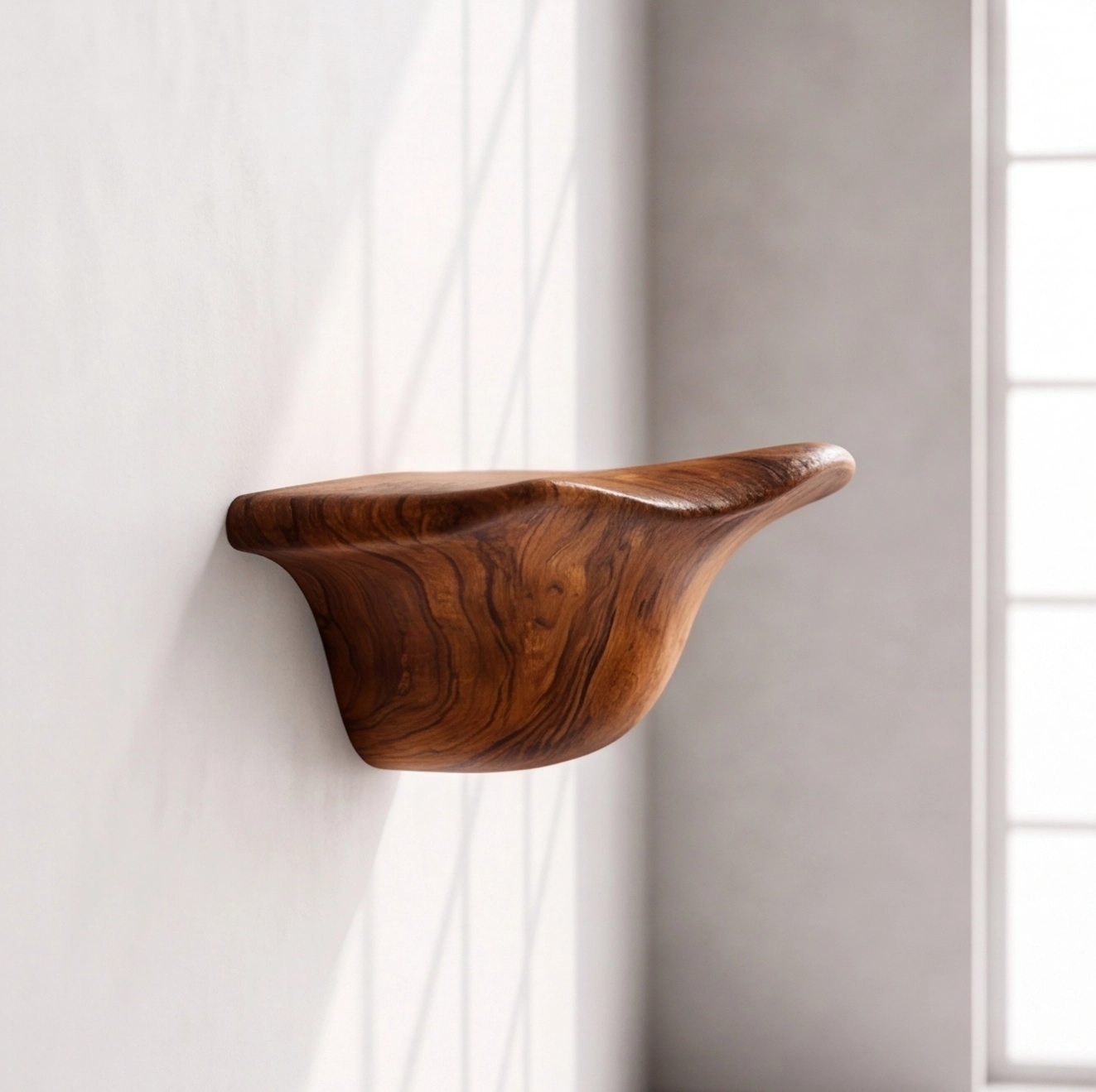 Organic Solid Wood Mushroom Floating Shelves
