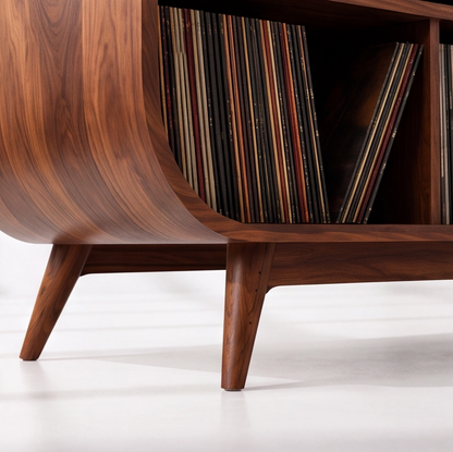 Mid-Century Modern Vinyl Storage Turntable Console