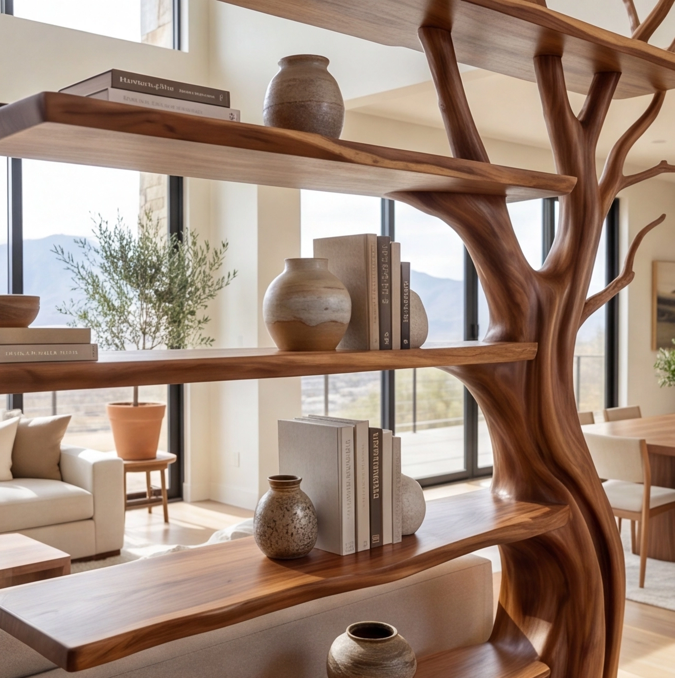 Solid Wood Open Bookcase Room Divider