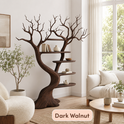 Natural Tree Shaped Open Bookshelf