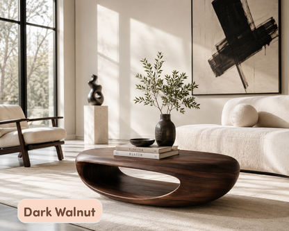 Organic Modern Oval Wood Coffee Table