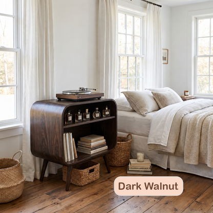 Rustic Solid Wood Record Player Stand