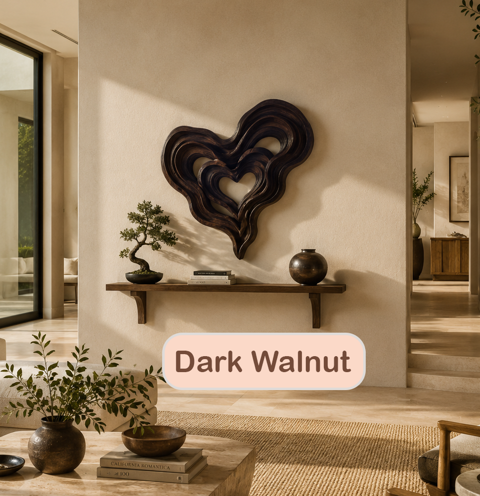 Abstract Wooden Heart Wall Art Sculpture