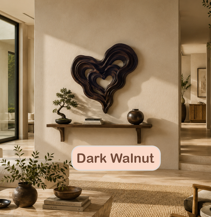 Abstract Wooden Heart Wall Art Sculpture