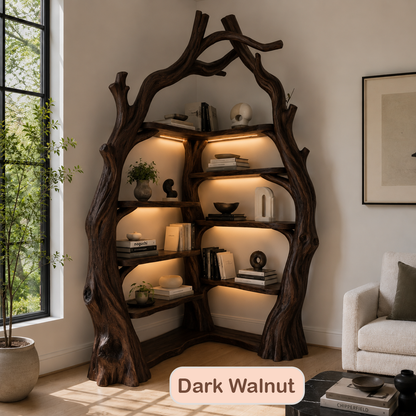 Solid Wood Corner Tree Bookshelf