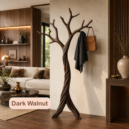 Rustic Solid Wood Tree Coat Rack