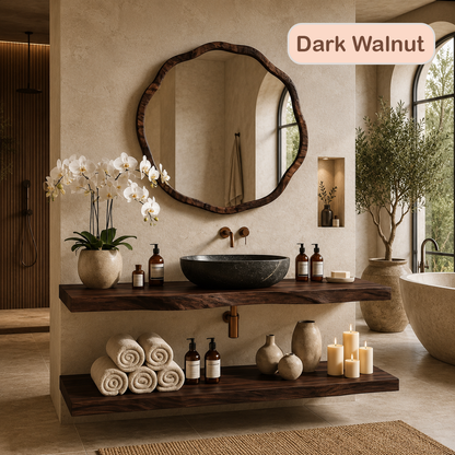 Rustic Modern Floating Wood Bathroom Vanity