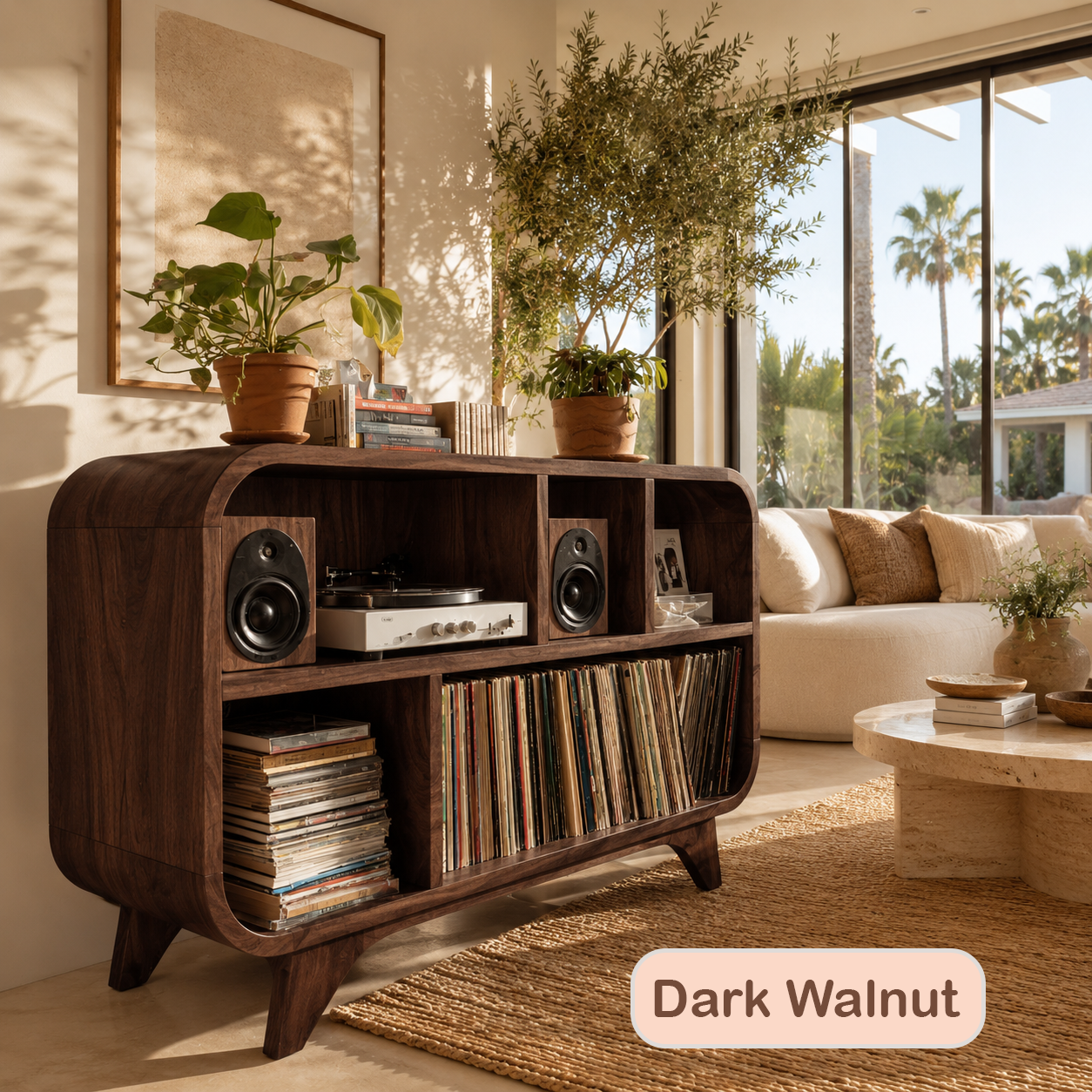 Solid Wood Vinyl Record Player Stand