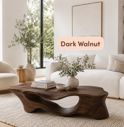 Handmade Sculptural Solid Wood Coffee Table
