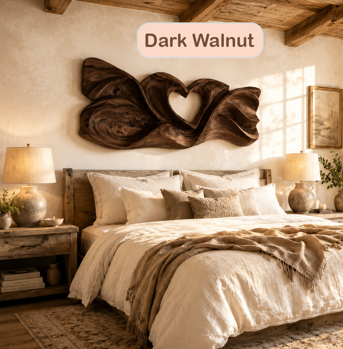 Abstract Wood Heart Wall Art Sculpture