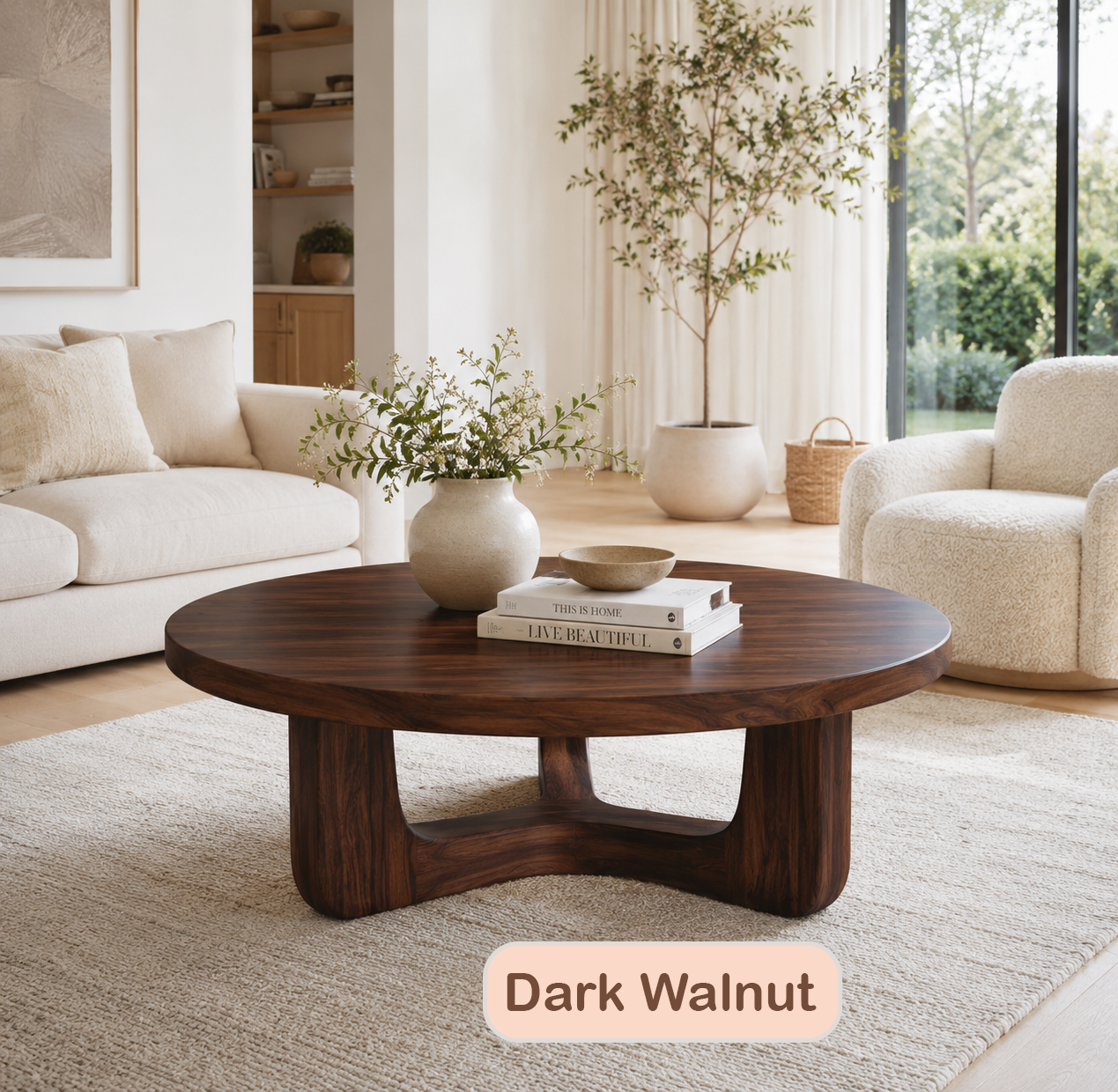 Modern Round Wood Coffee Table