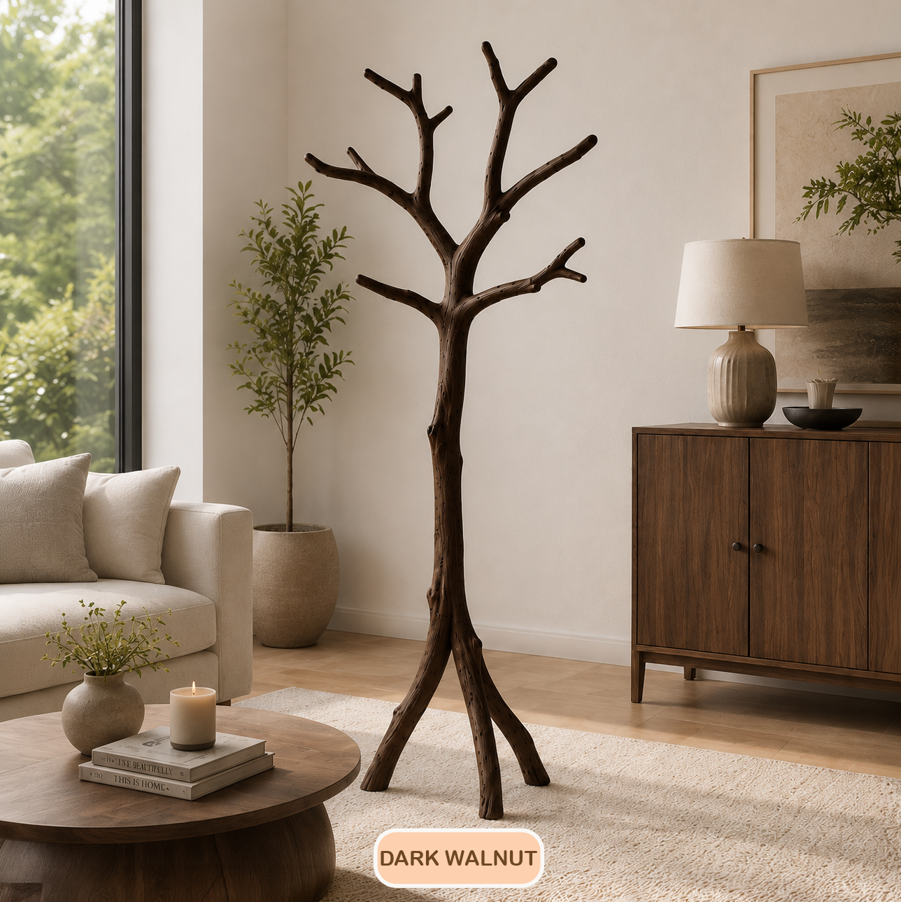 Farmhouse Solid Wood Tree Coat Rack