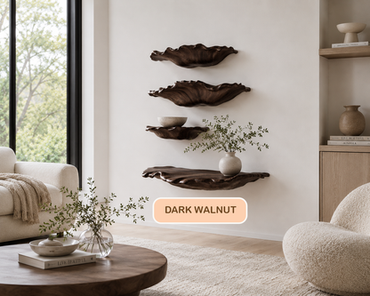 Rustic Solid Wood Mushroom Floating Shelves