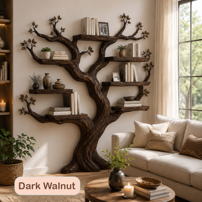 Rustic Wood Tree Shape Bookshelf
