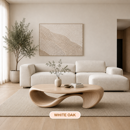 Organic Modern Sculptural Wood Coffee Table