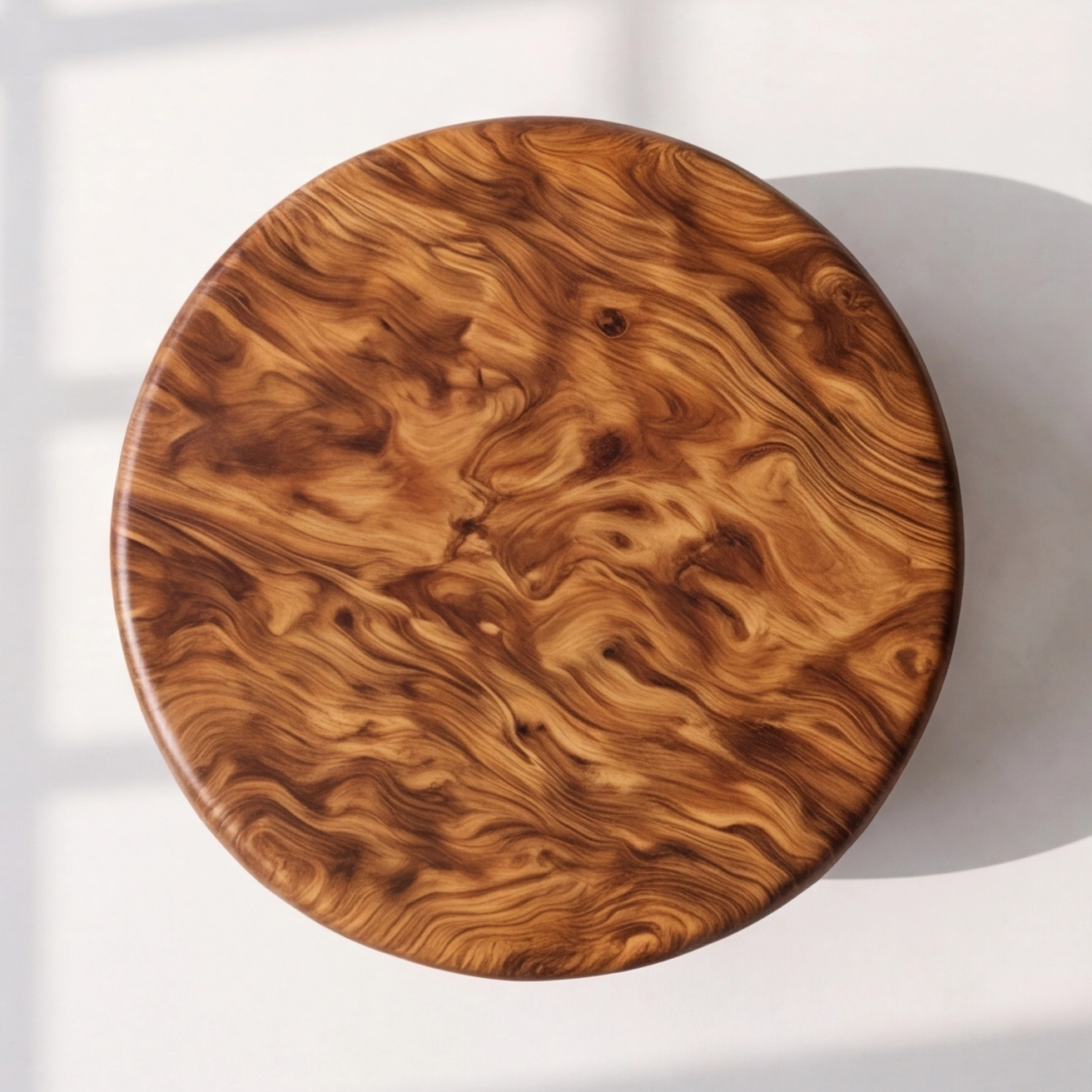 Solid Wood Round Hollow Base Coffee Table