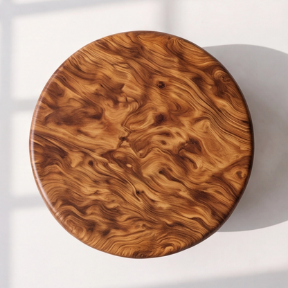 Solid Wood Round Hollow Base Coffee Table