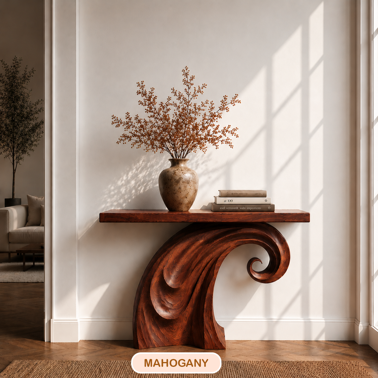 Organic Modern Sculptural Console Table