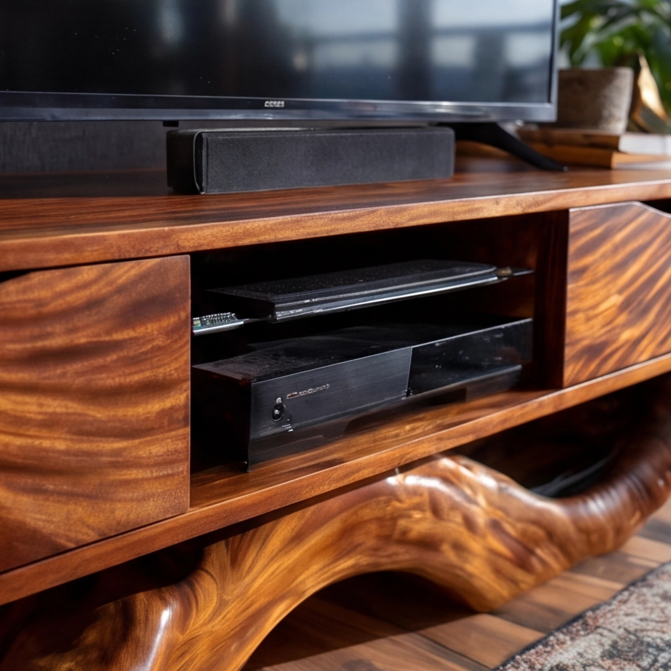 Organic Wood Modern TV Stand