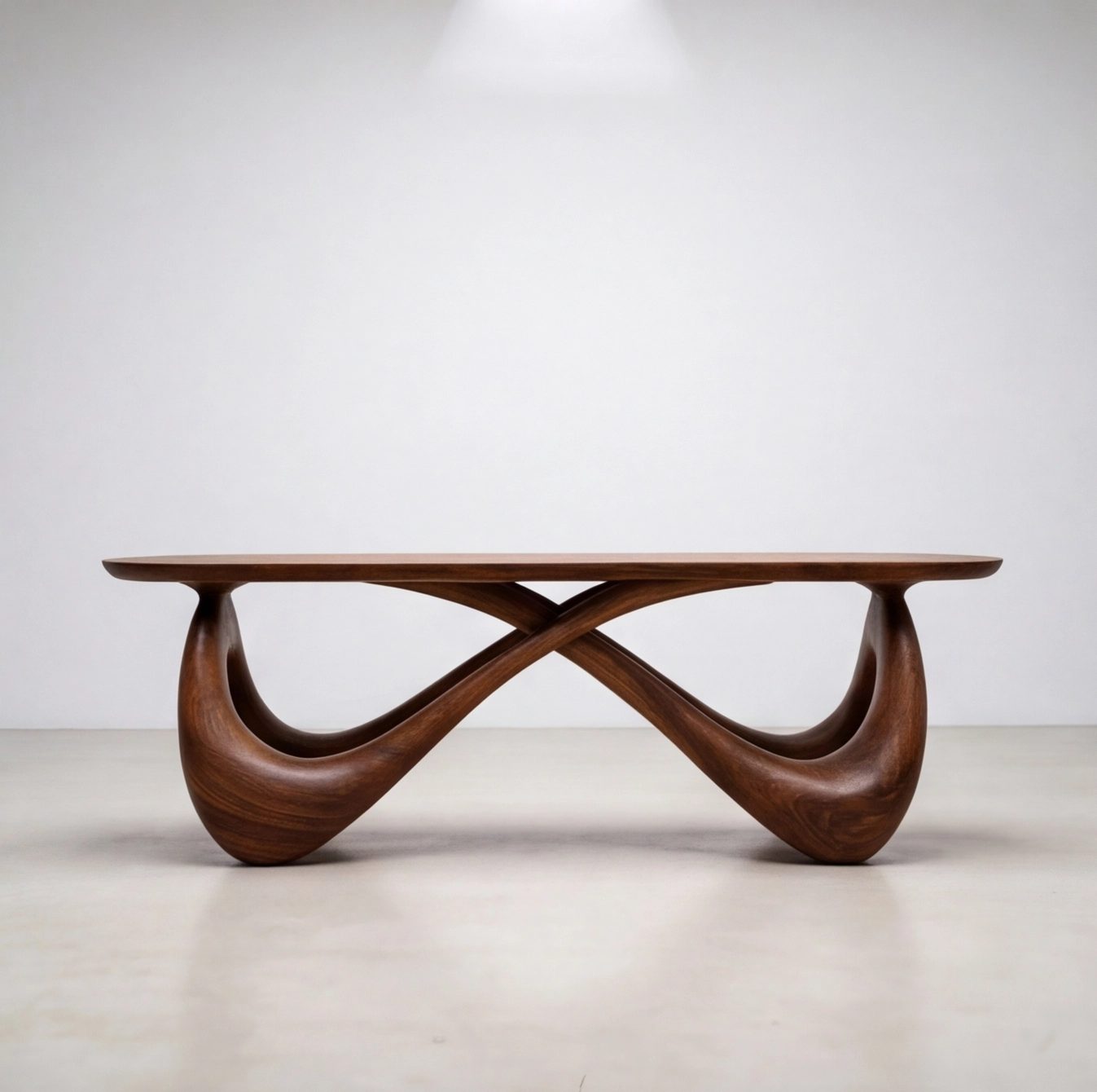 Modern Sculptural Solid Wood Bench
