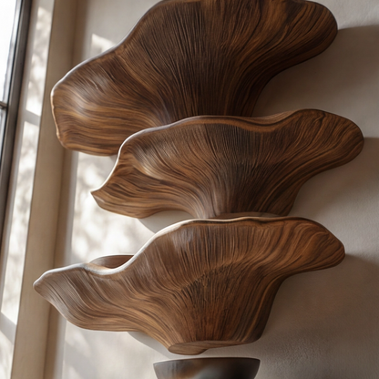 Organic Solid Wood Fungi Floating Shelves
