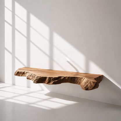 Handmade Rustic Wood Floating Bathroom Counter