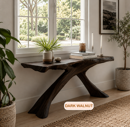 Rustic Organic Wood Console Table