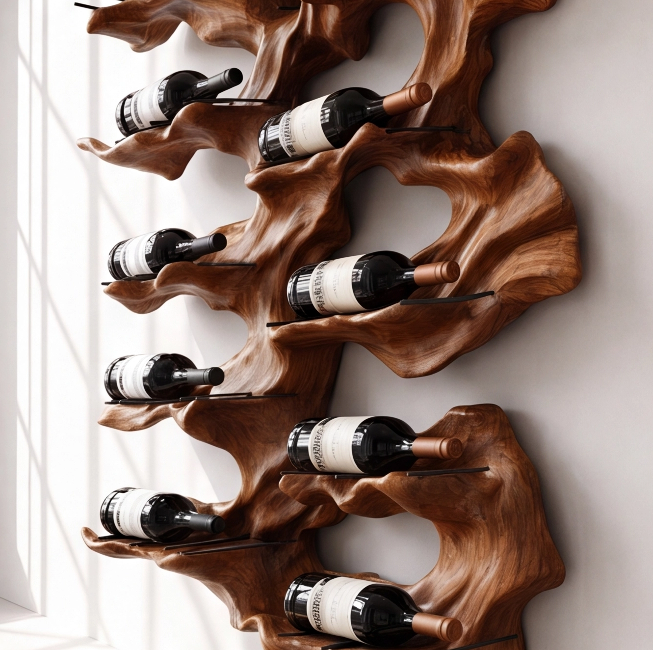 Organic Modern Wall Mounted Wine Rack