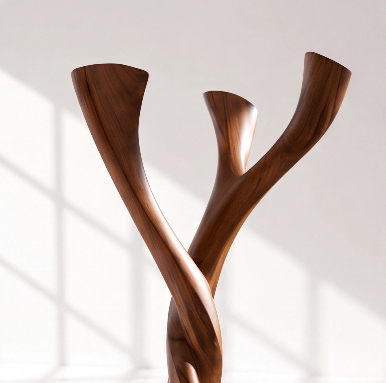 Sculptural Solid Wood Tree Coat Rack